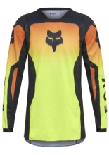 Bluza enduro dziecięca Fox 180 Shield czarno-pomarańczowo-żółta