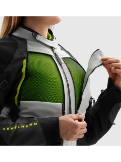 Kurtka motocyklowa damska tekstylna Rebelhorn Hardy 3.0 czarno-szaro-żółta