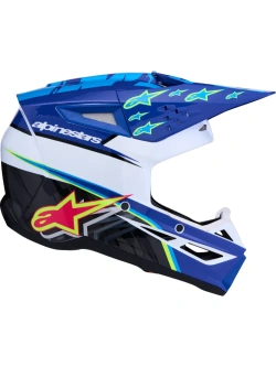 Kask enduro Alpinestars SM3 Falcon biało-niebiesko-czarny połysk