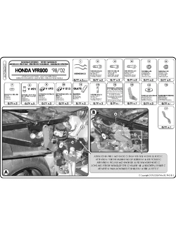 Stelaż pod kufer centralny Monokey, Monolock Kappa Honda VFR 800 (98-01) [bez płyty montażowej]