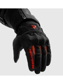 Rękawice motocyklowe letnie damskie Rebelhorn Core czarno-czerwone