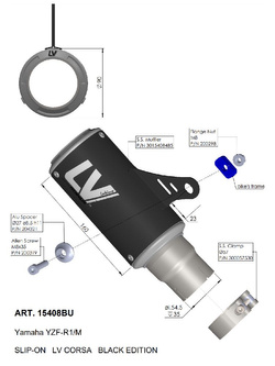 Tłumik motocyklowy LeoVince LV Corsa Black Edition Yamaha YZF-R1 (15-25) [stal nierdzewna] 