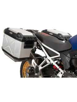 Zestaw: kufry boczne + stelaże Hepco&Becker Xplorer Cutout do BMW F 900 GS (24-) srebrne
