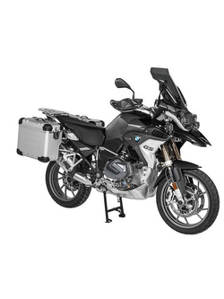 Zestaw: kufry boczne z anodowanego aluminium srebrne Zega Evo X + stelaże srebne Touratech BMW R1250GS/Adventure/ R1200GS (13-21)/ R1200GS Adventure (14-21) (2 x 38L)