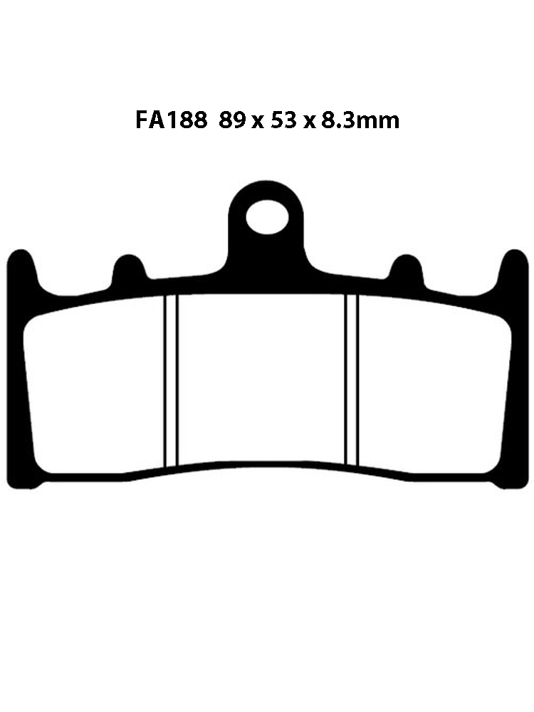 Klocki hamulcowe EBC FA188HH 89 x 53 x 8.3mm NA PRZÓD