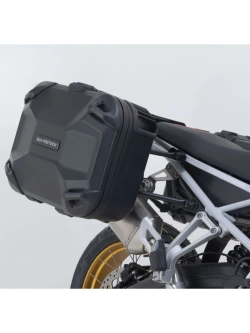 Zestaw: kufry boczne DUSC L + kufer centralny DUSC L + stelaże PRO + stelaż Street-Rack SW-Motech Suzuki DL650 V-Strom (16-25)  [poj.: 3 x 41l]