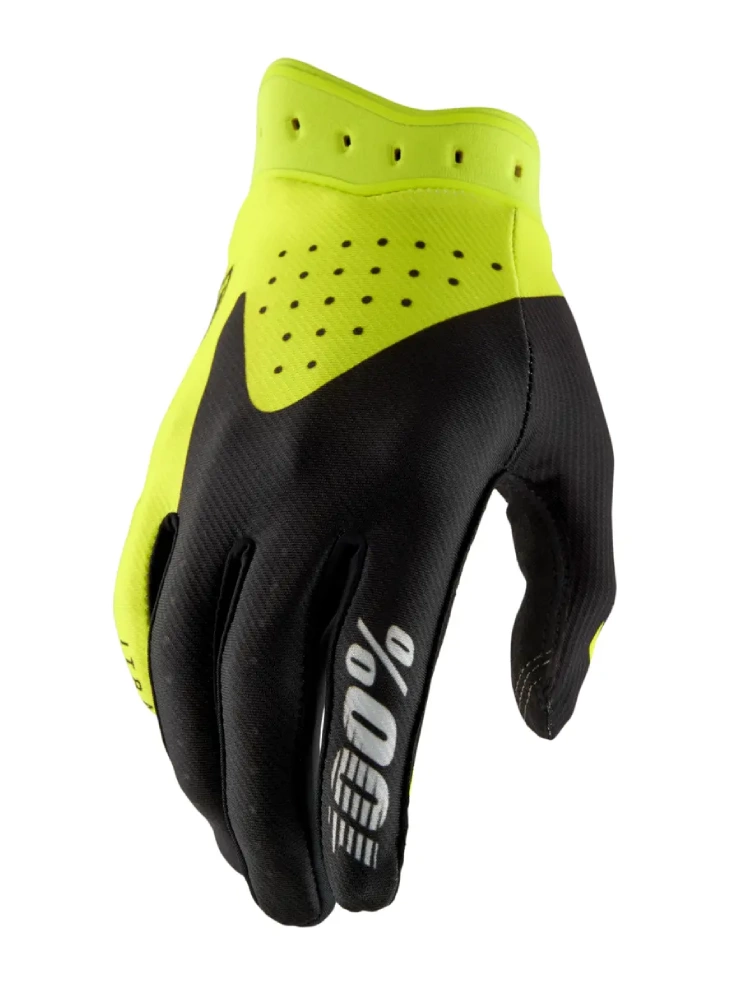 Rękawice cross 100% iTrack fluo-czarne