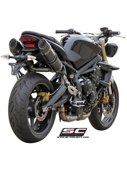 Podwójny tłumik SC-Project Oval tytan + carbon do Triumph Street Triple 675 / R (07-12)