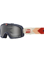 Gogle motocyklowe 100% Barstow Teluride z przyciemnianą szybką, beżowo-czerwone
