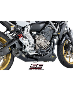 Pełny układ wydechowy 2-1, SC-Project S1 Titanium + Carbon [Matt Black] - Yamaha MT-07 [13-16]
