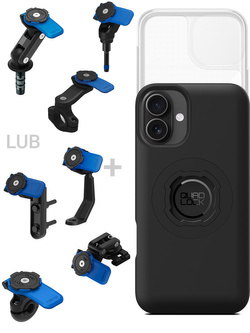 Zestaw na motocykl: etui MAG na telefon iPhone 16 Pro (magnetyczne) + wodoodporny pokrowiec MAG + mocowanie Quad Lock