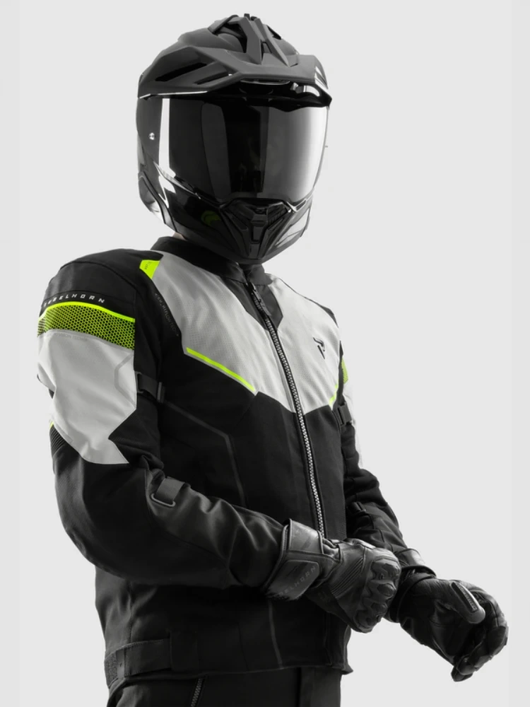 Kurtka motocyklowa tekstylna Rebelhorn Hiflow V czarno-szaro-żółta