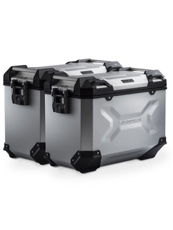 Zestaw: kufry boczne + stelaże EVO TRAX ADV SW-Motech Yamaha MT-07 Tracer (16-23) [poj.: 2 x 45 L] srebrne