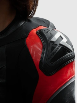 Kurtka motocyklowa damska skórzana Rebelhorn Diva RS czarno-czerwona