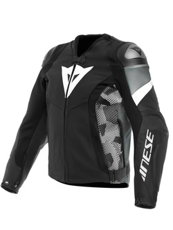 Kurtka motocyklowa skórzana Dainese Avro 5 czarno-biało-szara