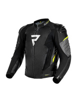 Kurtka motocyklowa skórzana Rebelhorn Veloce czarno-szaro-żółta