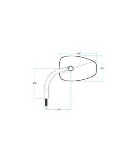 Lusterko motocyklowe uniwersalne Biltwell Teardrop czarne