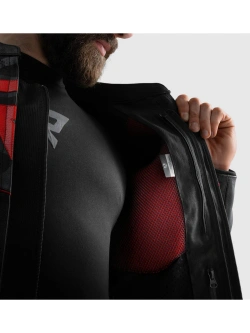 Kurtka motocyklowa skórzana Rebelhorn Vandal 2 czarno-szaro-czerwona