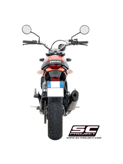 Pełny układ wydechowy SC-Project 2-1, Conic Titanium + Carbon (Slip-on) - Ducati Scrambler 400 [16-19]