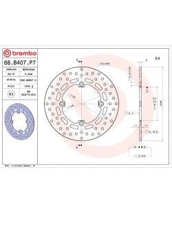 Tarcza Hamulcowa Brembo Serie Oro Fixed Prime Line Honda CRF 1000L Africa Twin (16-22)/ Adventure Sports (20-21) [śr. 256 mm]