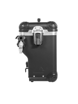 Zestaw: kufry boczne z anodowanego aluminium czarne Zega Evo X + stelaże srebne Touratech Yamaha Tenere 700 / World Raid (2 x 38L)