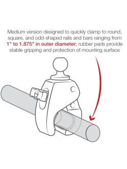 Klamra zaciskowa RAM Tough-Claw z głowicą obrotową [rozmiar średni]