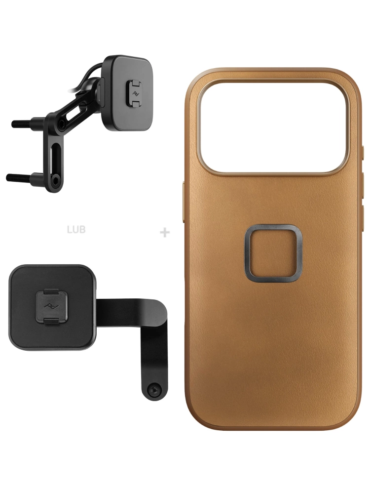 Zestaw na motocykl: etui Peak Design Mobile Everyday Clarino Case iPhone 17 Pro z mocowaniem motocykla