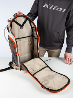 Plecak motocyklowy Klim Arsenal 30 brązowo-pomarańczowy