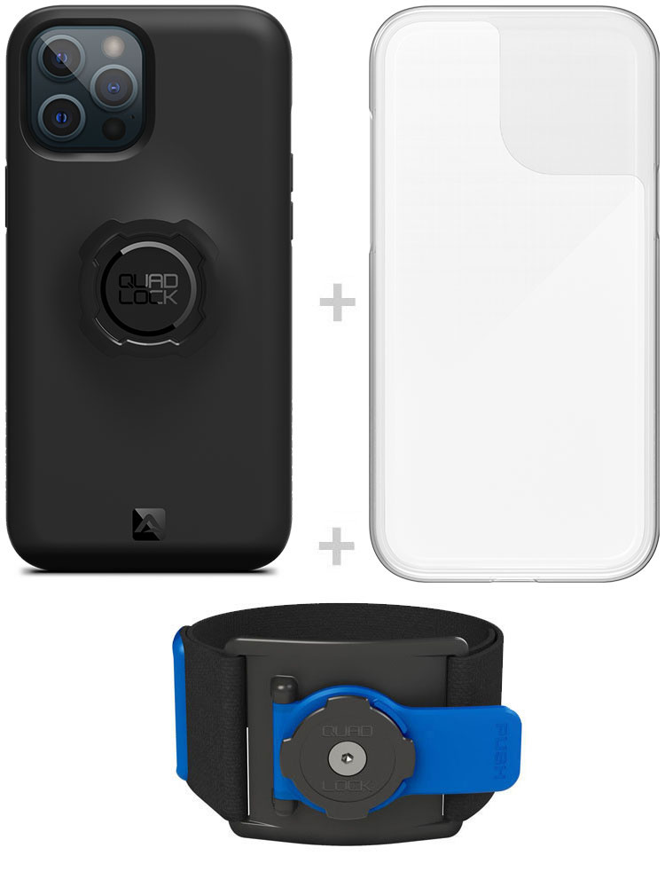 Zestaw do biegania: etui na telefon iPhone 12 Pro Max + wodoodporny pokrowiec + opaska sportowa Quad Lock