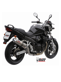 Tłumik motocyklowy Slip-On Line High (Oval) MIVV do Suzuki GSF 650 Bandit (05-06) srebrny