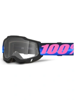 Gogle motocyklowe 100% Accuri 2 z przezroczystą szybką, czerwono-szare