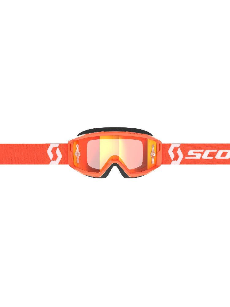 Gogle motocyklowe Scott Primal z pomarańczową lustrzaną szybą pomarańczowo-białe