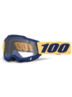 Gogle motocyklowe 100% Accuri 2 z przezroczystą szybką, żółto-granatowe