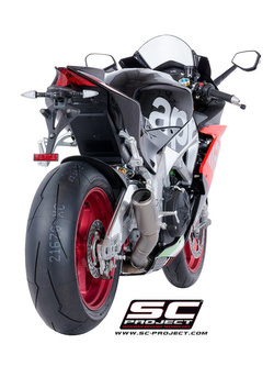 Tłumik CR-T Low Position Titanium z siatką na rurze wylotowej SC-Project do Aprilia RSV4 RF/RR 2017