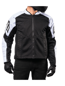 Kurtka motocyklowa tekstylna Icon Mesh AF biało-czarna