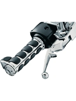 Nakładki manetek z podpórką Throttle Boss Kuryakyn ISO Harley Davidson (08-24) (wybrane modele) srebrno-czarne