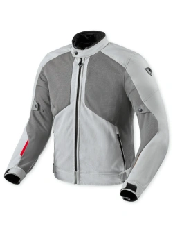 Kurtka motocyklowa tekstylna REV’IT! Torque 3 H2O jasnoszaro-czerwona