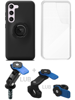 Zestaw na motocykl: etui na telefon Samsung Galaxy S23, wodoodporny pokrowiec oraz mocowanie Quad Lock