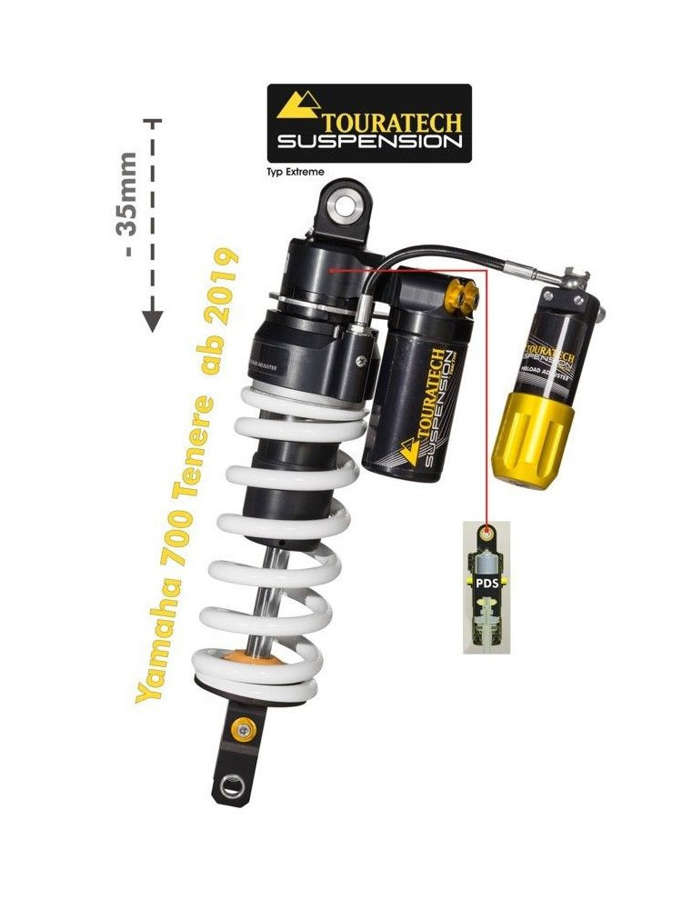 Amortyzator obniżający zawieszenie o 35 mm  Extreme Touratech do Yamaha 700 Tenere (19-)