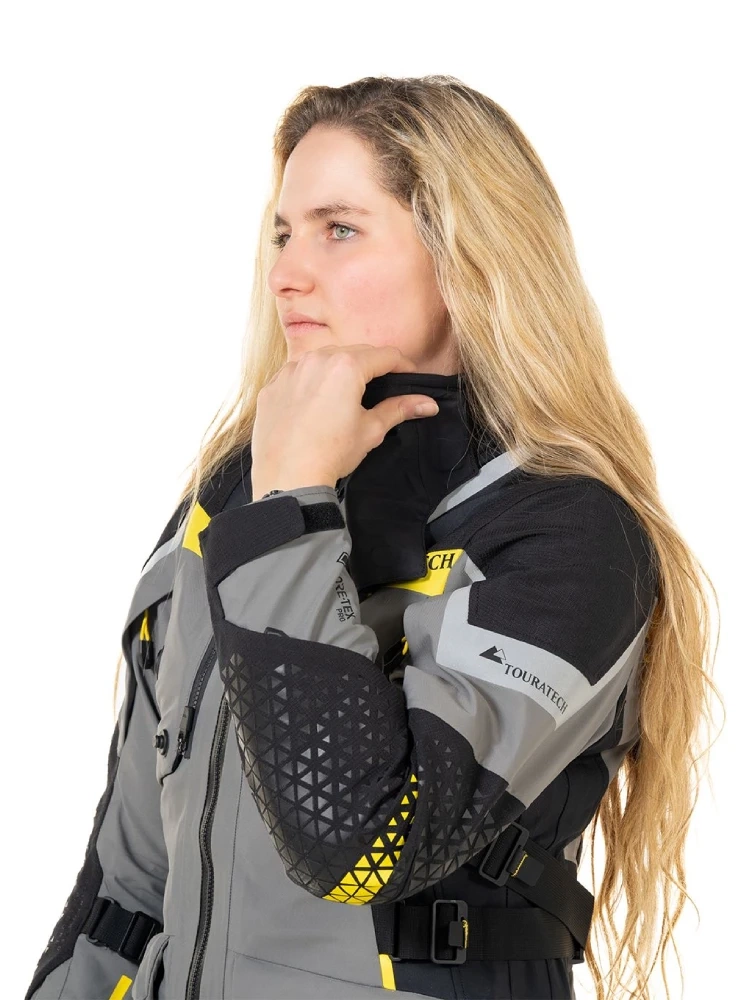 Kurtka motocyklowa damska tekstylna Touratech Companero Rambler Pro szaro-czarno-żółta