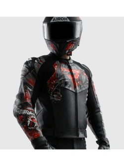 Kurtka motocyklowa skórzana Rebelhorn Vandal 2 Cruze czarno-szaro-czerwona
