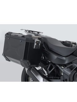 Zestaw: kufry boczne TRAX ADV + stelaże PRO SW-MOTECH 45/45L do motocykla Honda XL750 Transalp (22-) [pojemność 2 x 45 L] czarne