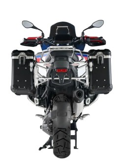 Zestaw: kufry boczne z anodowanego aluminium czarne "And-Black" Zega Evo + stelaże srebrne Touratech BMW R 1300 GS Adventure (24-) [31+31l]