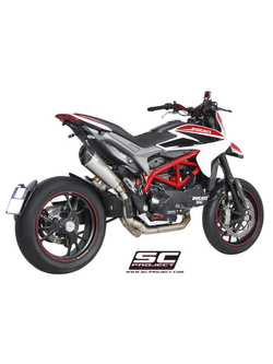 Pełny układ wydechowy SC-Project 2-1 z tłumikiem Oval Tytan (Wysoka Pozycja) - Ducati Hypermotard 821 [13-16]