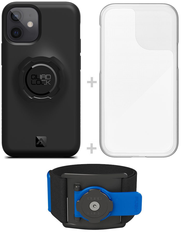 Zestaw do biegania: etui na telefon iPhone 12 mini + wodoodporny pokrowiec + opaska sportowa Quad Lock