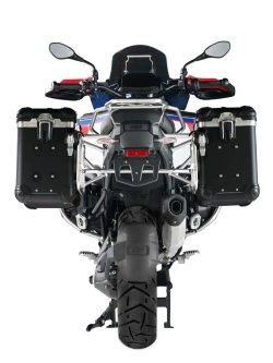 Zestaw: kufry boczne z anodowanego aluminium czarne "And-Black" Zega Evo + stelaże srebrne Touratech BMW R 1300 GS Adventure (24-) [38+38l]