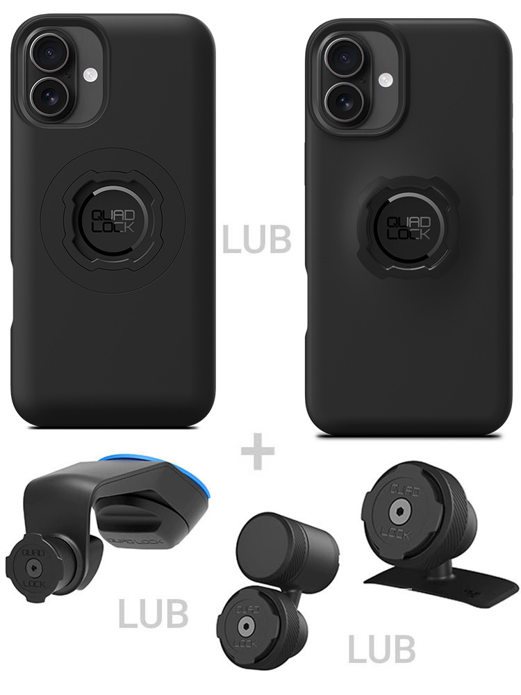 Zestaw do samochodu: etui na telefon iPhone 16 Plus + mocowanie Quad Lock