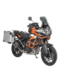 Zestaw: kufry boczne z anodowanego aluminium srebrne "And-S" Zega Evo + stelaże czarne Touratech KTM 1050 Adventure/1090 Adventure/1290 Super Adventure (-20)/1190 Adventure/R (31+38L)
