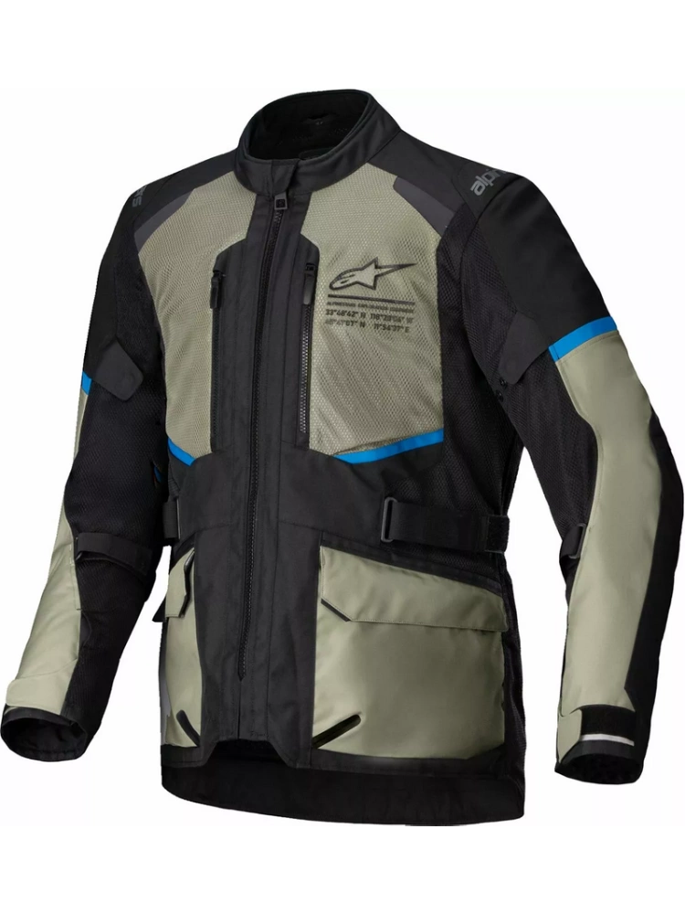 Kurtka motocyklowa tekstylna Alpinestars Andes Air Drystar® czarno-szaro-niebieska