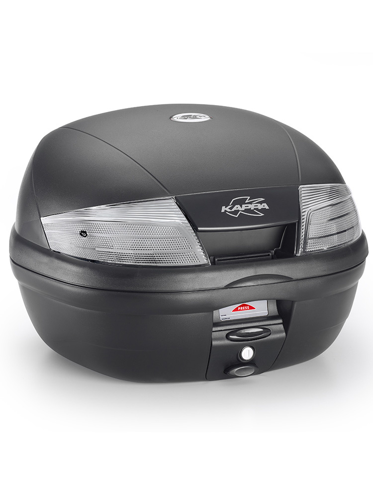 Kufer centralny Kappa K35NT Action Tech Monolock z płytą montażową, czarny z białymi odblaskami [poj.: 35l]